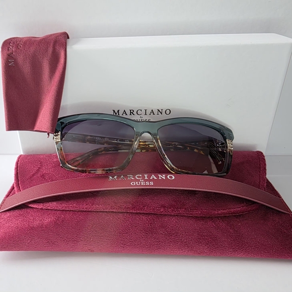 Marciano Teal and Tortoise Sunglasses - Picture 5 of 5